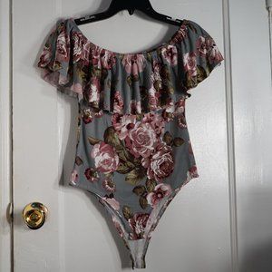 BODY ALL- OVER STRECH FLORAL PRINT